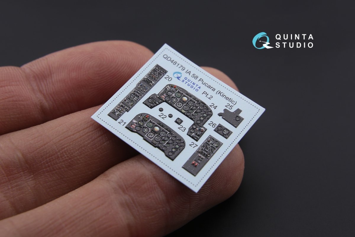 Quinta Studio QD48179 IA 58 Pucara 3D-Printed &amp;amp; coloured Interior on decal paper (for Kinetic kit) 1/48 – immagine 3