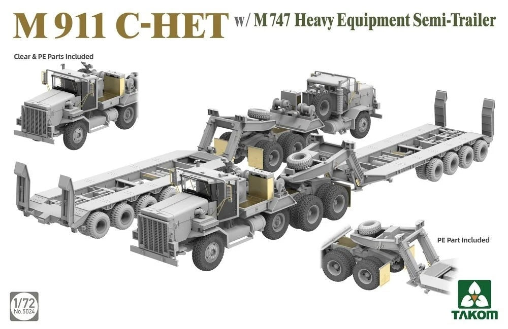 Takom 5024 M911 C-HET w/M747 Heavy Equipment Semi-Trailer 1/72 – immagine 2