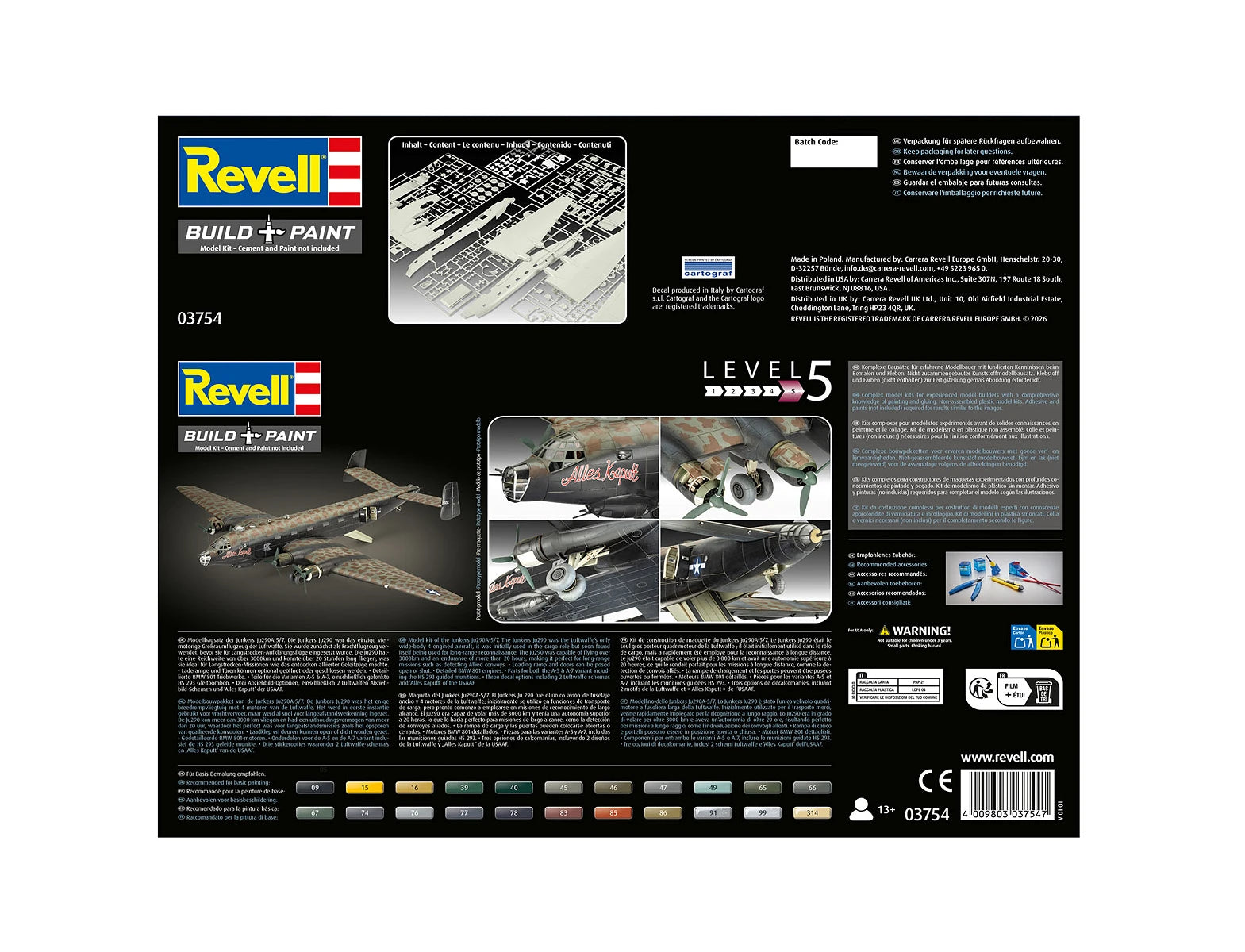 Revell 03754 Junkers Ju 290 A-5 &amp;quot;Seeadler&amp;quot; 1/72 – immagine 9