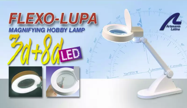 Artesania Latina 27117-LED Lampka ze szkłem powiększającym