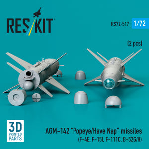 RESKIT RS72-0517 AGM-142 &amp;quot;Popeye/Have Nap&amp;quot; missiles (2 pcs) (3D Printed) 1/72 – zdjęcie 2