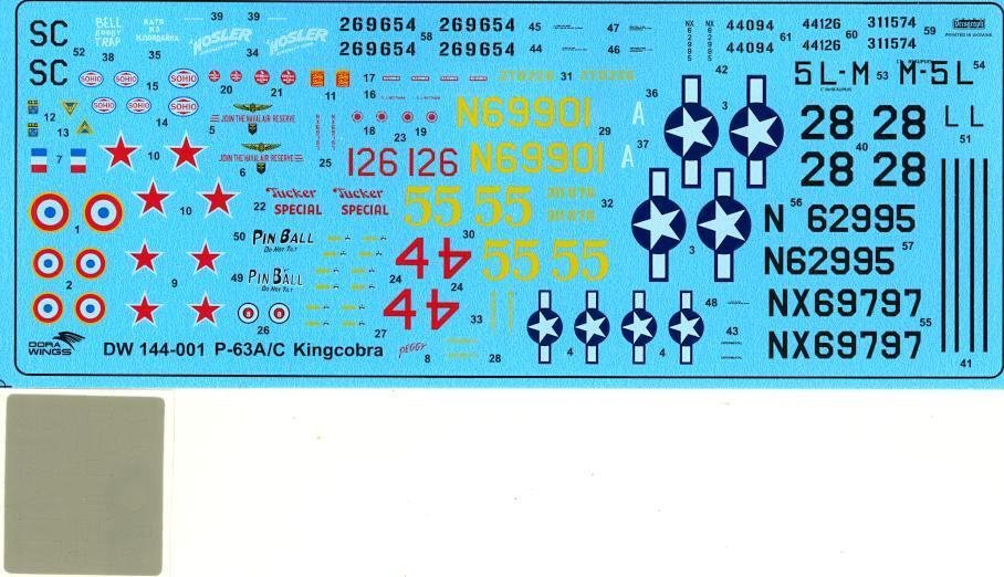 Dora Wings 14401 BELL P-63A P-63C KINGCOBRA Fighter DOUBLE KIT 1/144 – immagine 6