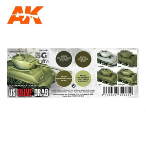 AK Interactive AK11643 US OLIVE DRAB MODULATION SET SET 4x17 ml – imagen 2