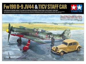 Tamiya 25213 Focke-Wulf Fw190 D-9 JV44 &amp;amp; Citroen 11CV Staff Car Set 1/48 – zdjęcie 2