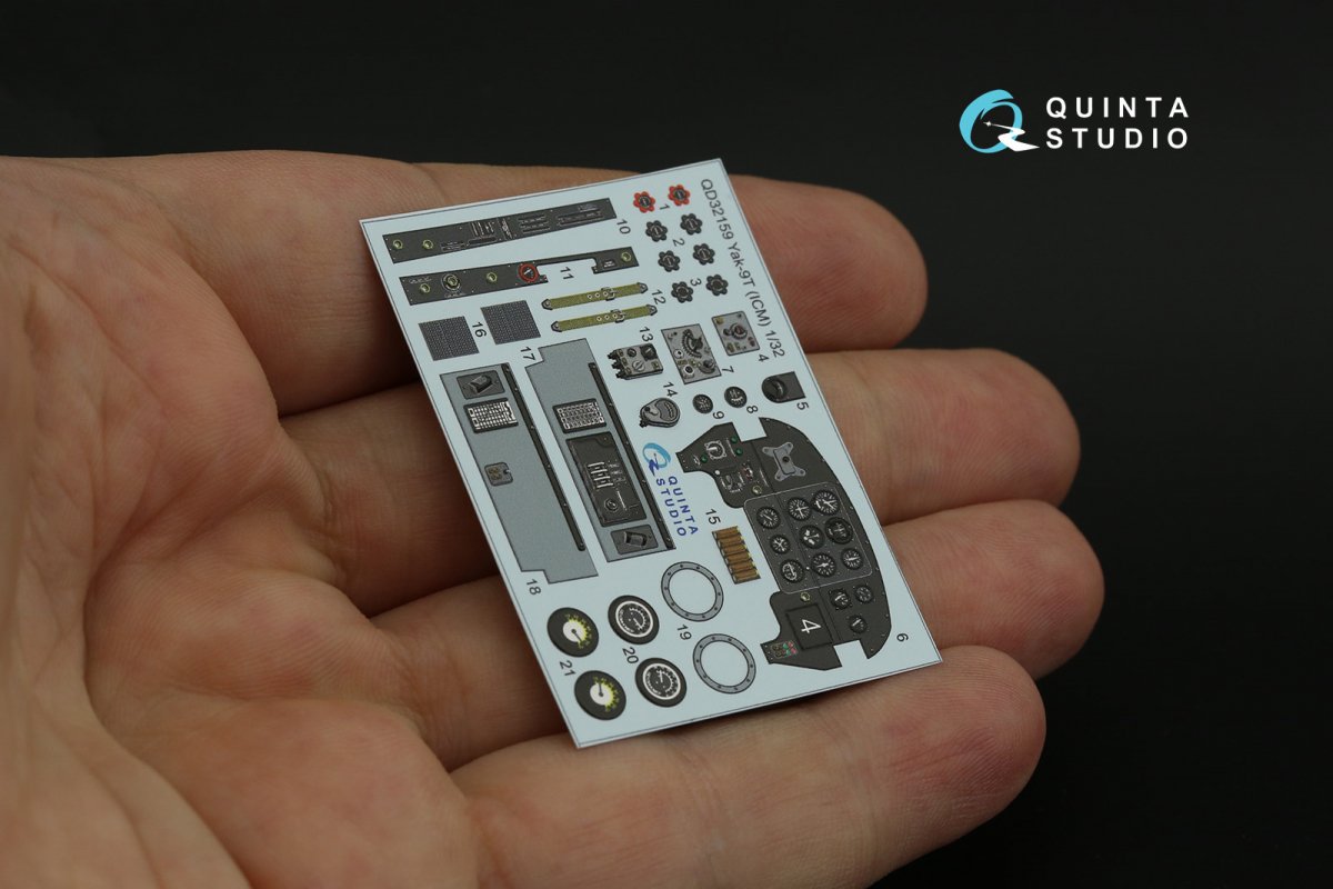 Quinta Studio QD32159 Yak-9 T/K 3D-Printed &amp;amp; coloured Interior on decal paper (ICM) 1/32 – immagine 10