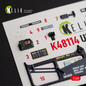 Décalcomanies 3D intérieures KELIK K48114 UH-60A Black Hawk - Type 2 « Renseignement de défense de l&amp;#39;Ukraine » pour maquette ICM au 1/48 – image 6