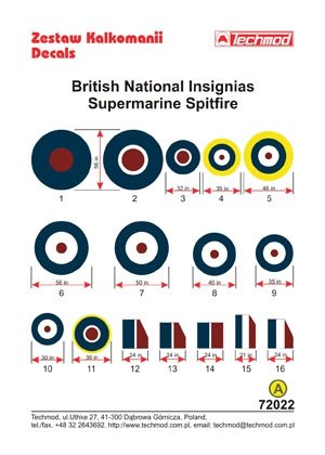 Techmod 72022 - British National Insignias - Supermarine Spitfire 1/72 – zdjęcie 2
