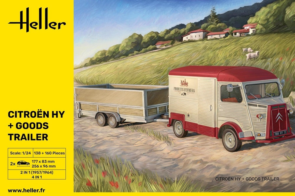 Heller 50331 Citroen HY + Goods Trailer 1/24 – Bild 2