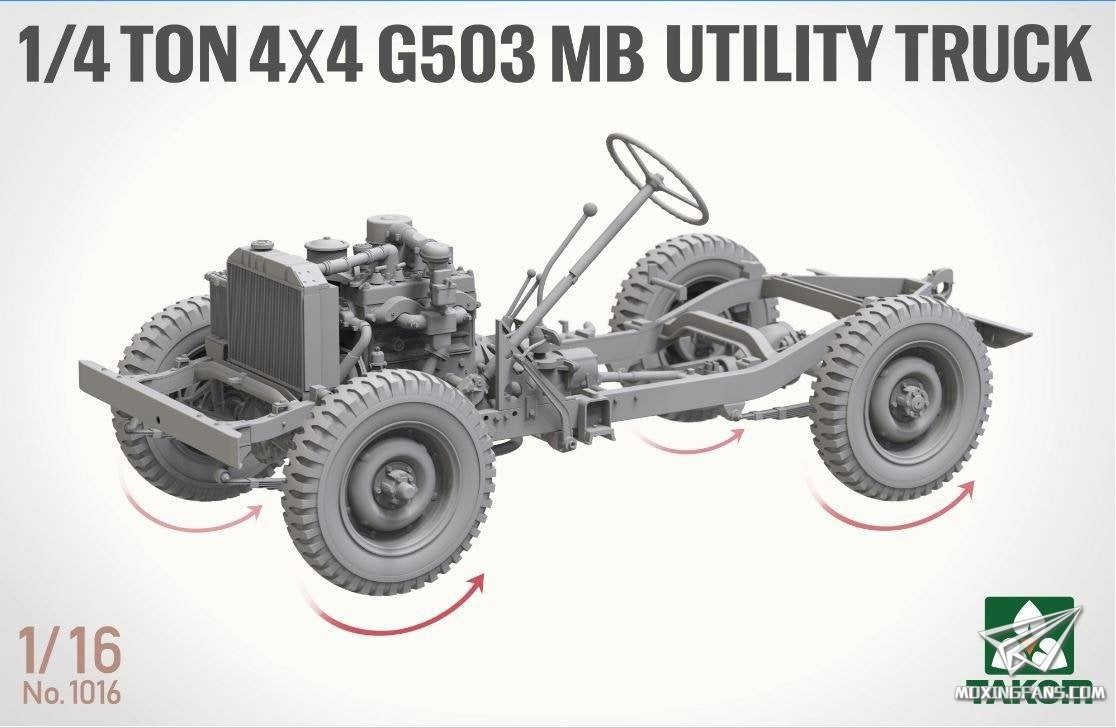 Takom 1016 1/4 ton 4×4 G503 MB Utility Truck ( Jeep Willys ) 1/16 – zdjęcie 3