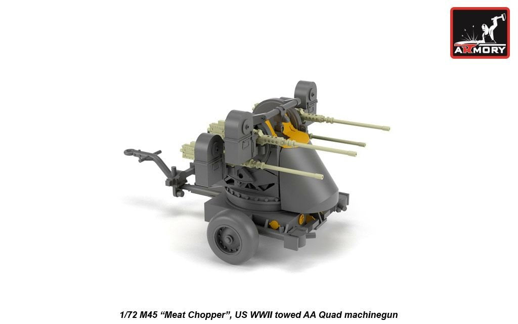 Armory Models 72239 M45 Quadmount, US WWII 4x 12.7mm M2HB Turret on M20 trailer 1/72 – zdjęcie 2