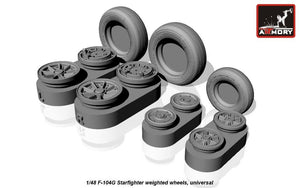 Armory Models AW48312 F-104G Starfighter wheels (w/ optional nose wheels) 1/48 – Bild 2