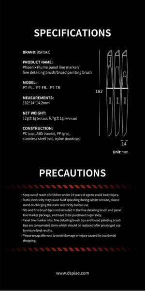 DSPIAE PT-FB Phoenix Plume Interchangeable Fine Detailing Brush Handle / Phoenix Plume Wymienny uchwyt pędzla do precyzyjnych detali – immagine 10