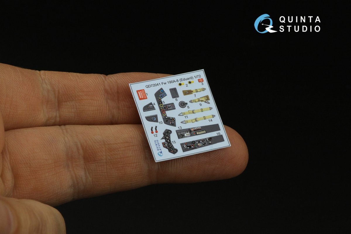 Quinta Studio QD72041 Fw 190A-8 3D-Printed &amp;amp; coloured Interior on decal paper (Eduard) 1/72 – imagen 3