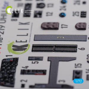 KELIK K72104 HE-219 UHU interior 3D decals for Dragon kit 1/72 – Bild 6