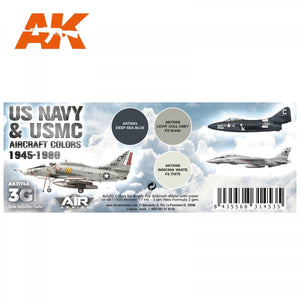 AK Interactive AK11745 US NAVY &amp;amp; USMC AIRCRAFT COLORS 1945-1980 3x17 ml – immagine 2