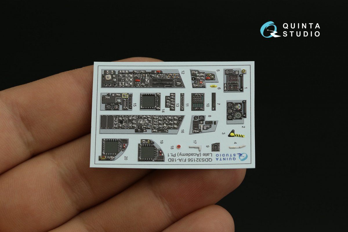 Intérieur imprimé en 3D et coloré sur papier décalcomanie Quinta Studio QDS-32156 F/A-18D (version tardive) (Academy) (Petite version) 1/32  – image 8