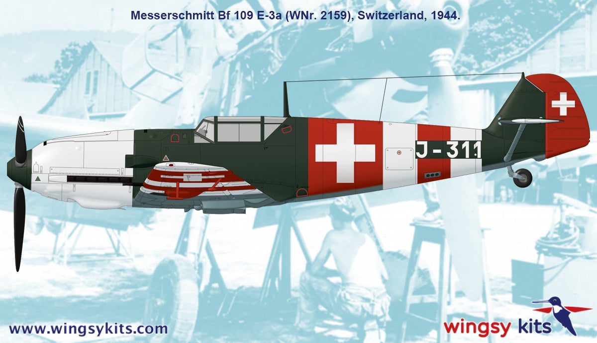 Wingsy Kits D5-12 Swiss Air Force Fighter MESSERSCHMITT Bf 109 E-3a 1/48 – immagine 14