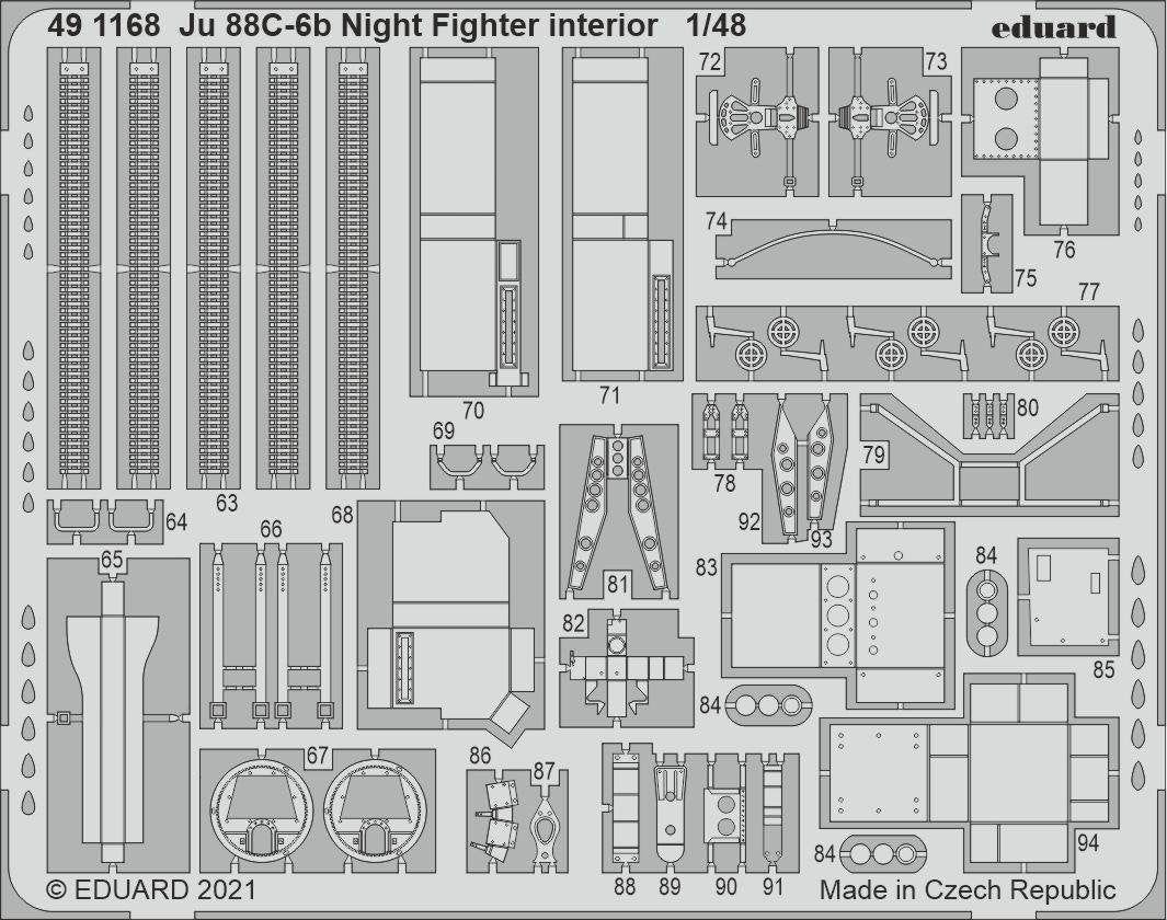 Eduard 491168 Ju 88C-6b Night Fighter interior ICM 1/48 – zdjęcie 2