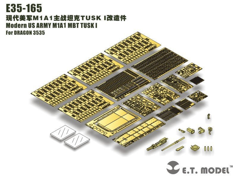 E.T. Model E35-165 Modern US ARMY M1A1 MBT TUSK I (For DRAGON 3535) 1/35