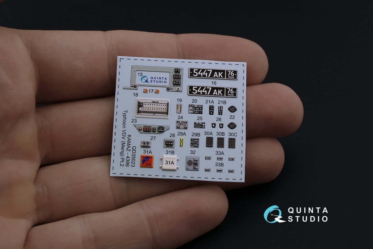 Intérieur imprimé en 3D et coloré sur papier décalcomanie Quinta Studio QD35023 K-4386 Typhoon VDV (pour kit MENG) 1/35 – image 3