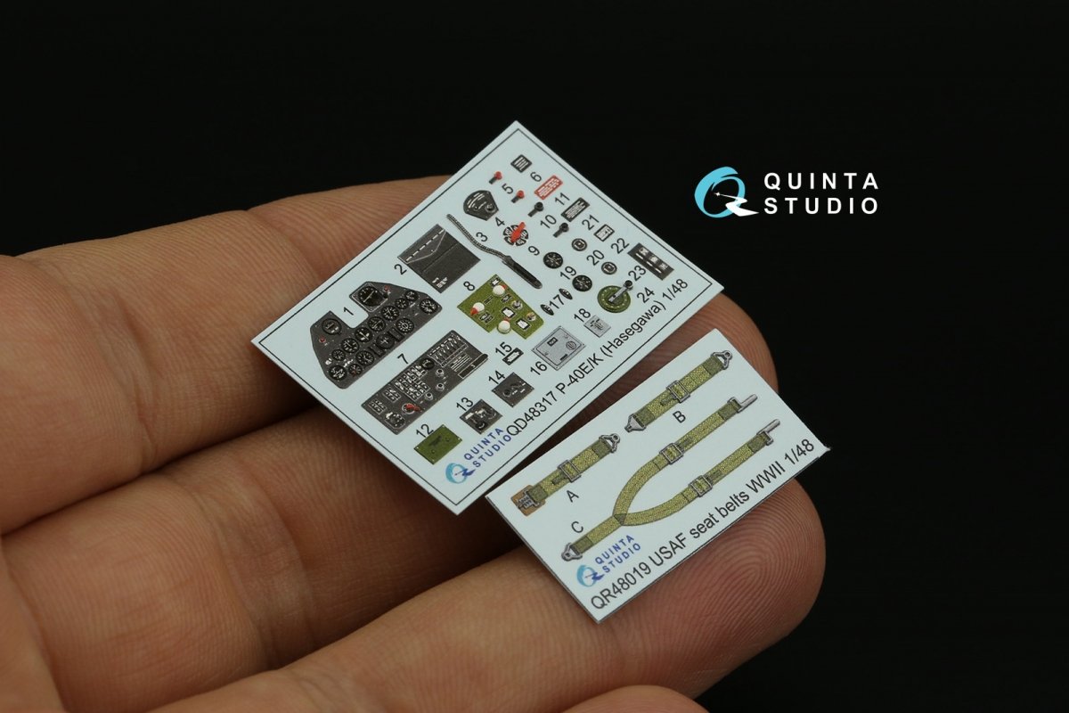 Quinta Studio QD48317 P-40E/K 3D-Printed &amp;amp; coloured Interior on decal paper (Hasegawa) 1/48 – Bild 5