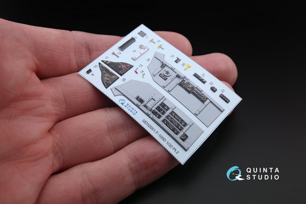 Quinta Studio QD32051 F-105D 3D-Printed &amp;amp; coloured Interior on decal paper (for Trumpeter kit) 1/32 – immagine 4