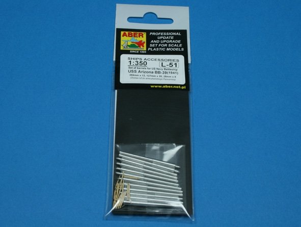 Aber 350L-51 Set of barrels 356mm x 12; 127mm x 20; 28mm x 8 for Arizona class battleships 1/350 – zdjęcie 4