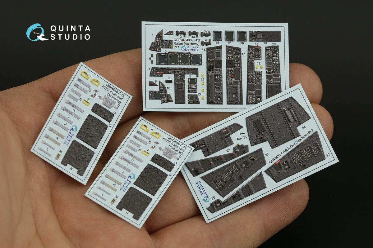 Quinta Studio QD48433 F-15I 3D-Printed coloured Interior on decal paper (Academy) 1/48 – immagine 4
