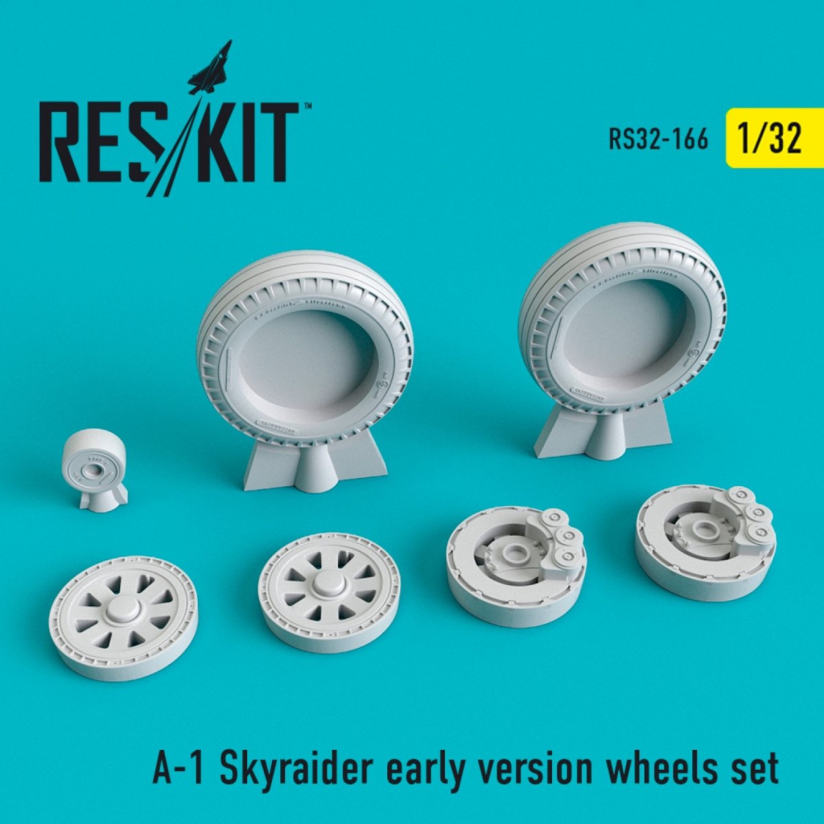 RESKIT RS32-0166 A-1 « SKYRAIDER » (VERSION PRÉCOCE) JEU DE ROUES 1/32
