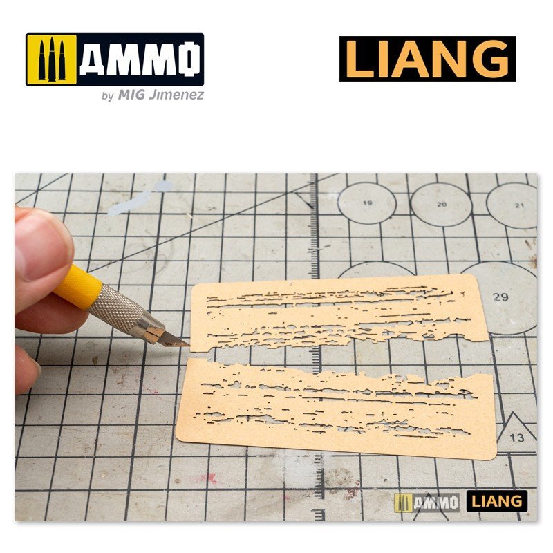 Liang 0009 Chipping Effects Airbrush Stencils – immagine 6