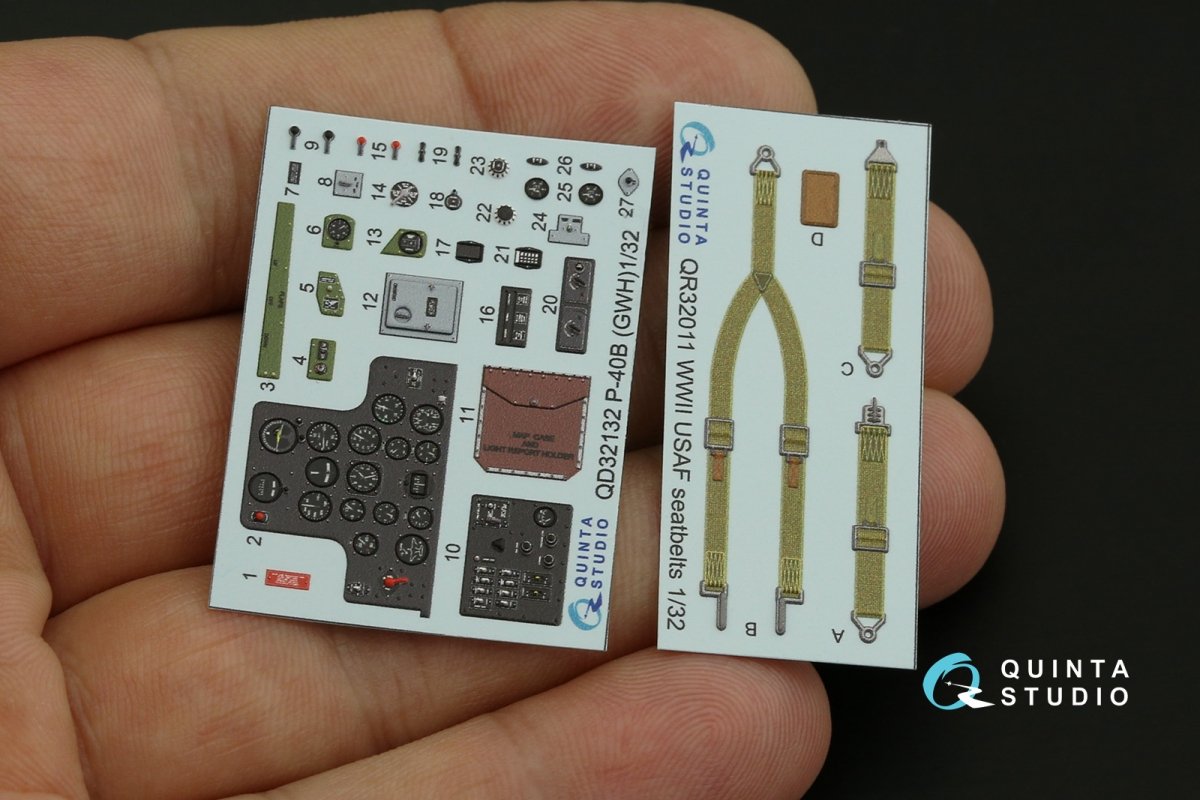 Quinta Studio QD32132 P-40B 3D-Printed &amp;amp; coloured Interior on decal paper (GWH) 1/32 – imagen 5