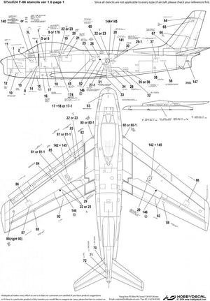 HobbyDecal ST32024V1 F-86 Stencils 1 ver 1 1/32 – Bild 2