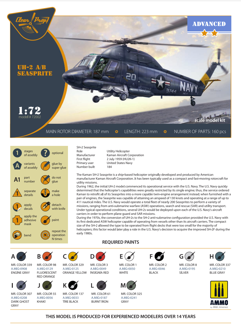 Hélice transparente ! Kit avancé CP72002 UH-2 A/B Seasprite ADVANCED au 1/72 – image 2