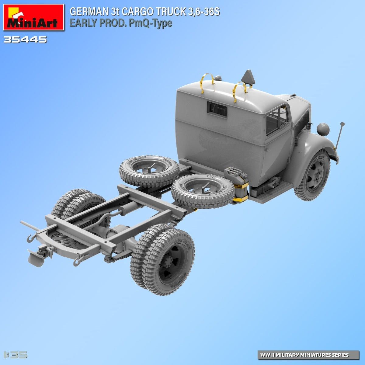 Miniart 35445 GERMAN 3t CARGO TRUCK 3,6-36S EARLY PROD. PmQ-Type 1/35 – immagine 15