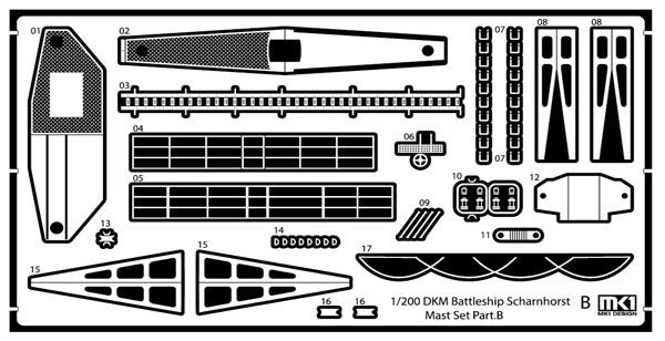 MK1 Design MD-20024 DKM Battleship SCHARNHORST DX PACK for Trumpeter 1/200 – immagine 66