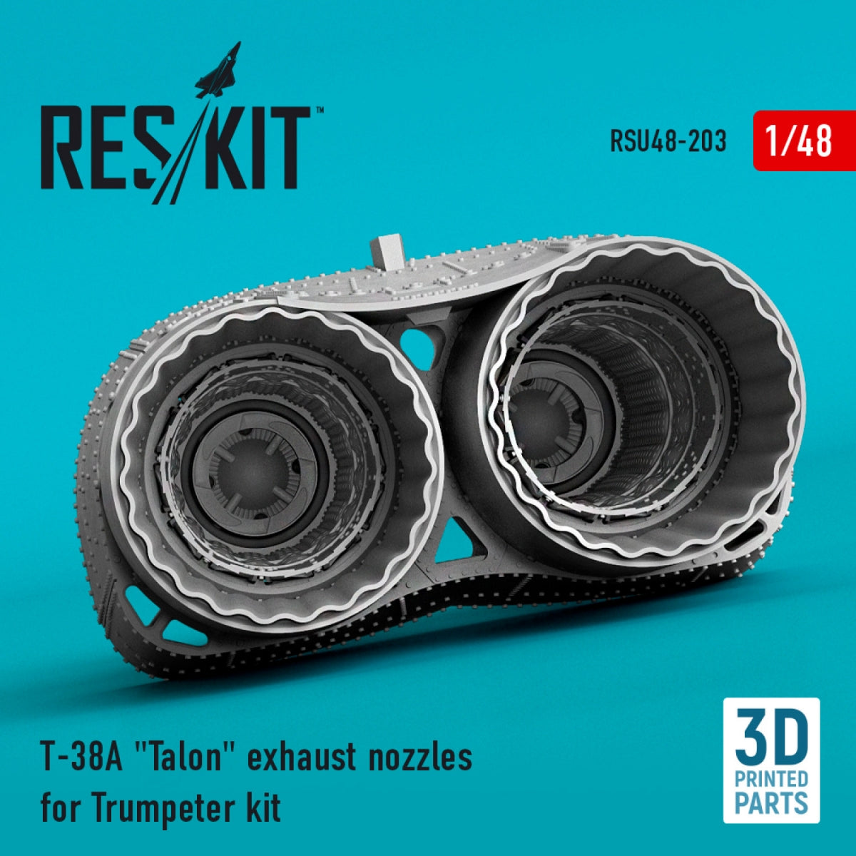 RESKIT RSU48-0203 T-38A &amp;quot;TALON&amp;quot; EXHAUST NOZZLES FOR TRUMPETER KIT (3D PRINTED) 1/48 – immagine 2