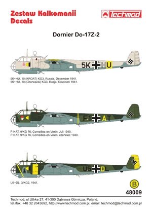 Techmod 48009 - Dornier Do 17Z 1/48 – imagen 2