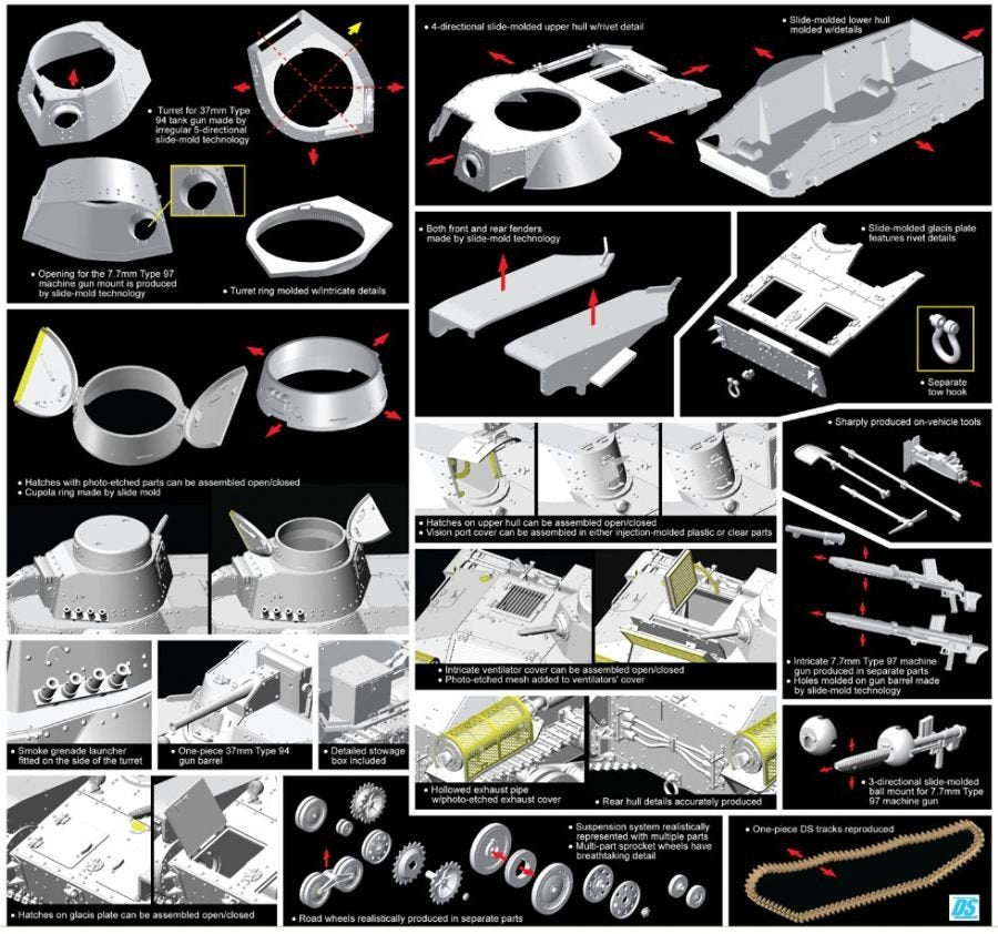 Dragon 6767 Imperial Japanese Army Type 95 Light Tank &amp;quot;Ha-Go&amp;quot; Early Production 1/35 – immagine 4