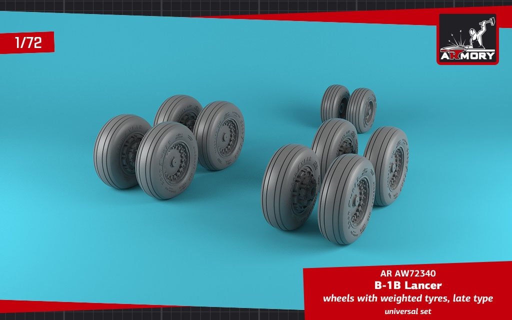 Roues de B-1B Lancer Armory Models AW72340 avec pneus lestés, fin 1/72  – image 4
