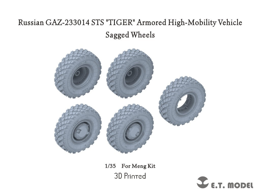 ET Model P35-154 Véhicule blindé haute mobilité russe GAZ-233014 STS TIGER Roues affaissées pour kit Meng 1/35 
