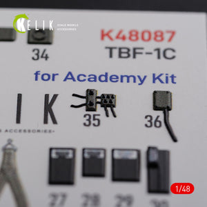 KELIK K48087 TBF-1C interior 3D decals for Academy kit 1/48 – imagen 8