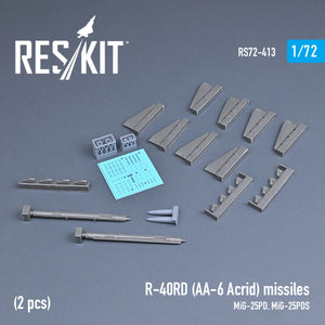 RESKIT RS72-0413 R-40RD (AA-6 ACRID) MISSILES (2 PCS) (3D PRINTED) 1/72 – Bild 2