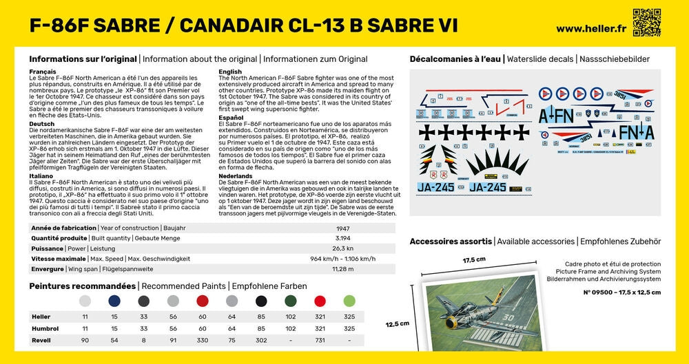 Heller 56277 F-86F SABRE / CANADAIR CL-13 B SABRE VI - Starter Kit 1/72 – Bild 4