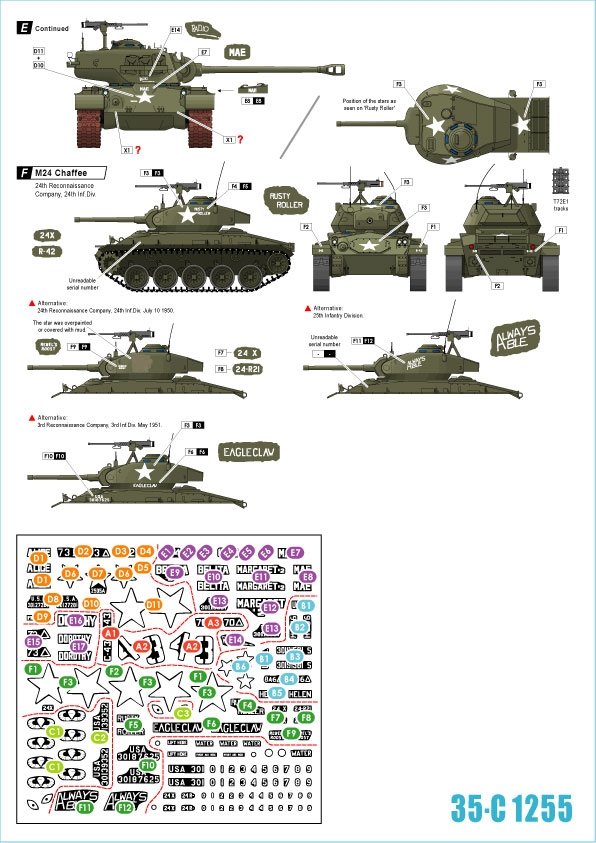 Star Decals 35-C1255 Chars de l&amp;#39;armée américaine en Corée 1/35 – image 2