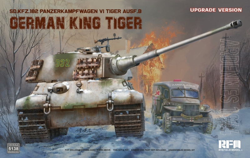 Rye Field modèle 5138 King Tiger allemand Pz.Kpfw. VIAusf. B Ardennes 1944 Upgrade Version 1/35