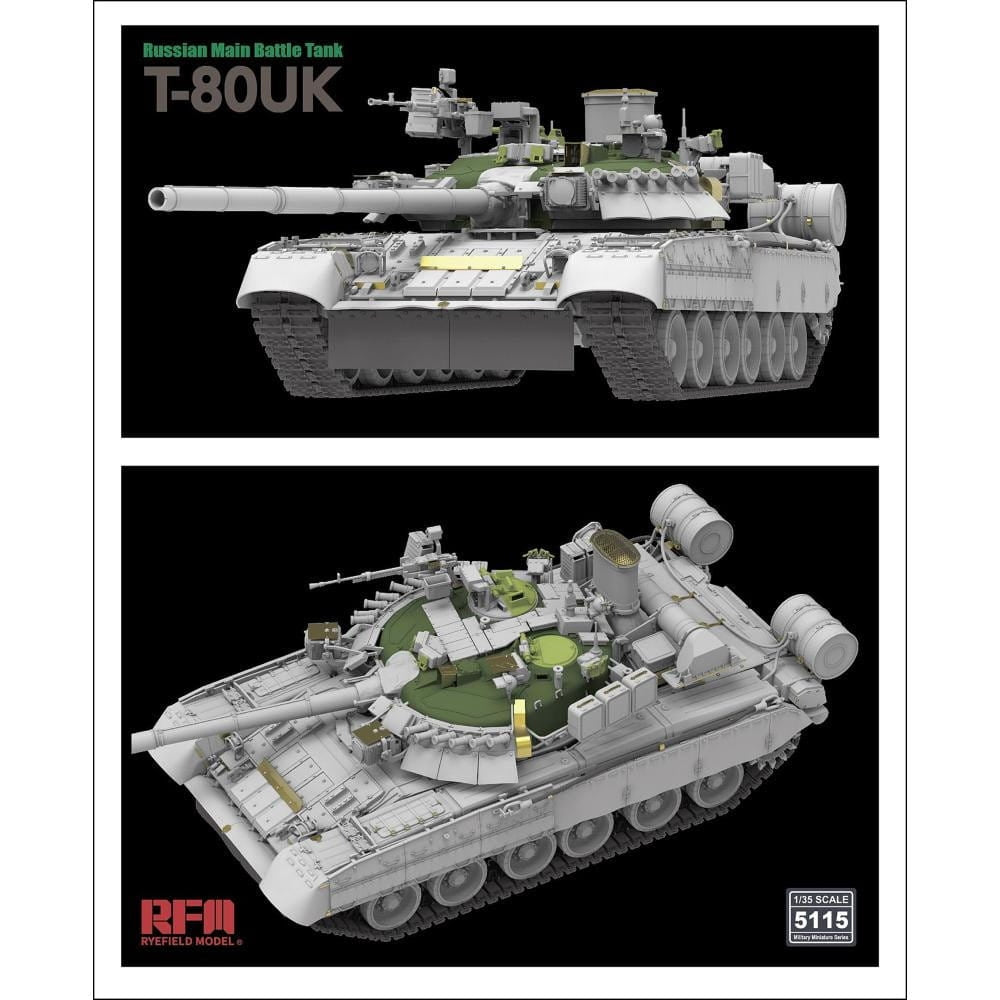 Rye Field Model 5115 Russian T-80UK Main Battle tank 1/35 – immagine 3