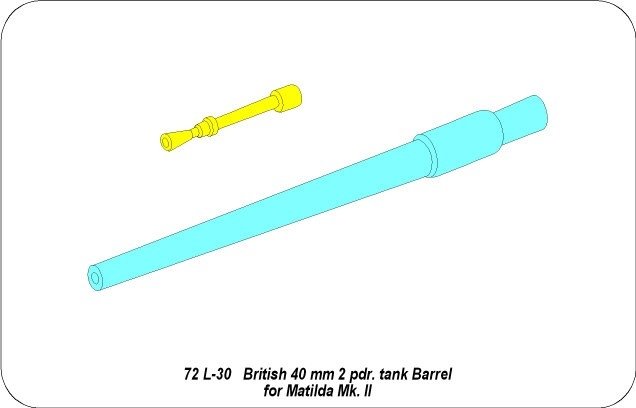 Aber 72L-30 Lufa 40mm 2 pdr. do czołgu Matilda Mk.II / British 40 mm 2 pdr. tank barrel for Matilda Mk.II 1/72 – Bild 5