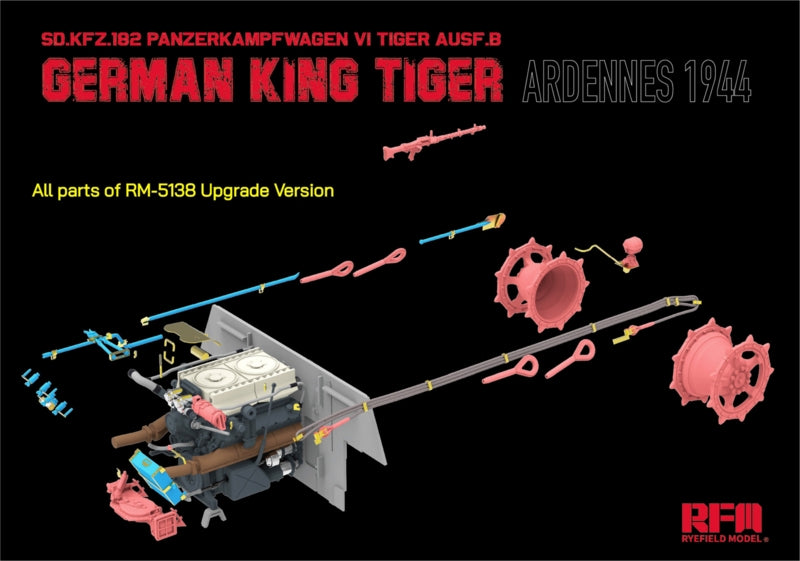 Rye Field Model 5138 German King Tiger Pz.Kpfw. VI Ausf. B Ardennes 1944 Upgrade Version 1/35 – zdjęcie 4