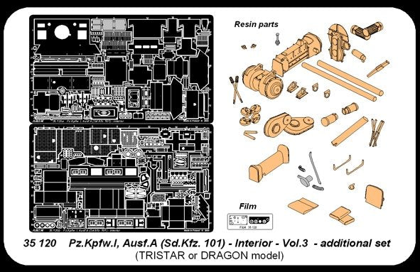 Aber 35120 Panzer IA cz.3 wnetrze (TRI) 1/35 – immagine 4