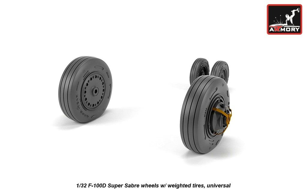 Armory Models AW32303 F-100D Super Sabre wheels w/ weighted tires 1/32 – immagine 4